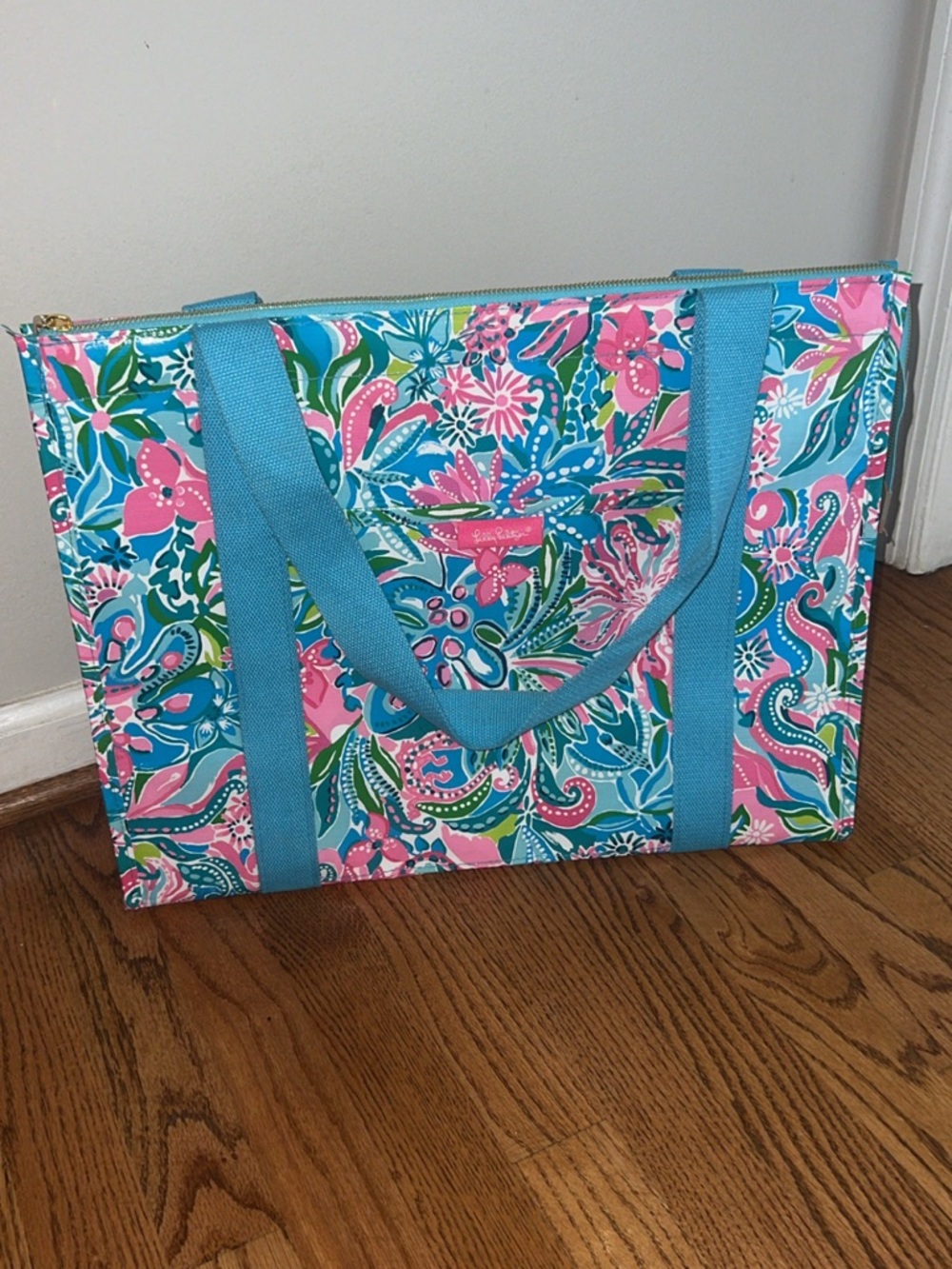 Lilly Pulitzer Turquoise, Pink & Green Floral Tote